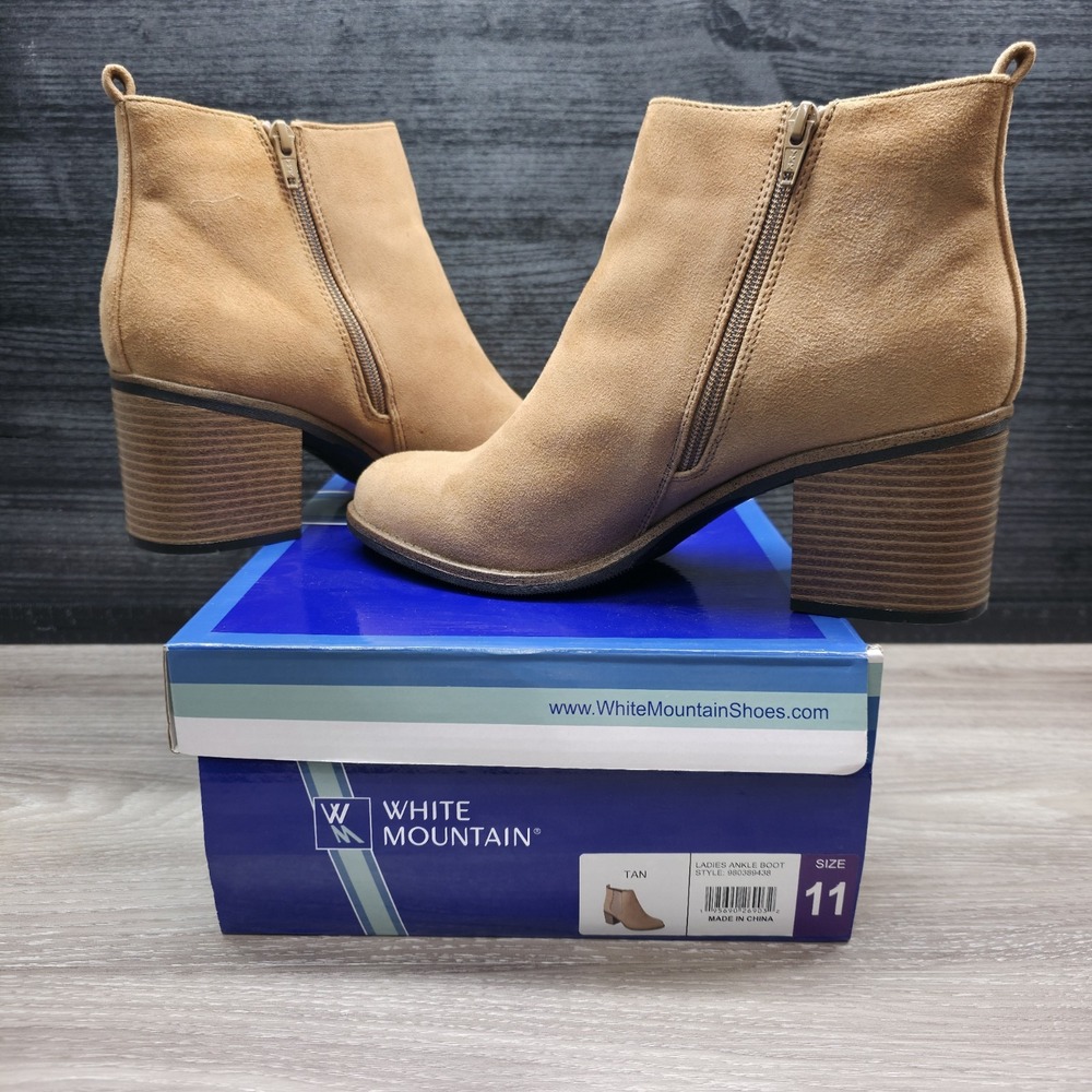 White Mountain‎ Women's Shoes 11 Ankle Boot Faux Suede Tan Size 11 - Picture 6 of 14